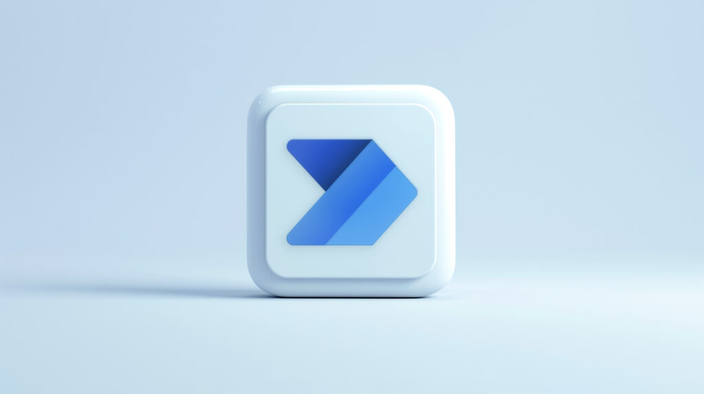 microsoft power automate app 3d icon on a pale blue background